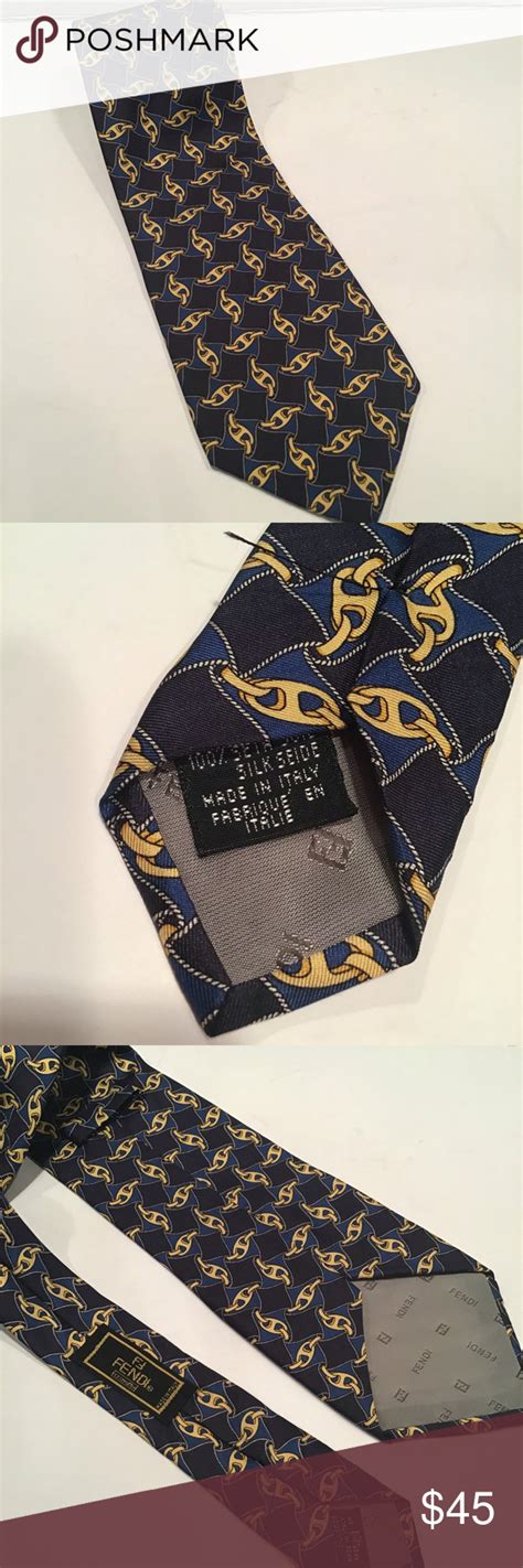 blue fendi pattern tie|Fendi Ties .